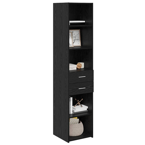 vidaXL Highboard Black Oak 40 x 42.5 x 185 cm Engineered Wood