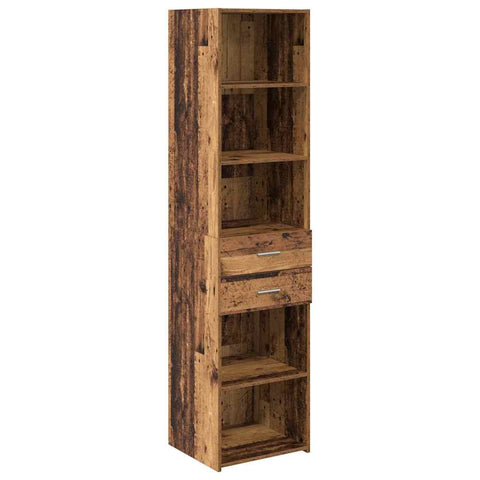 vidaXL Highboard Old Wood 45 x 42.5 x 185 cm Engineered Wood