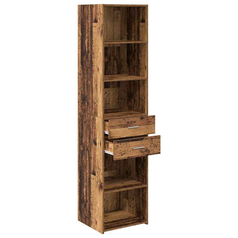 vidaXL Highboard Old Wood 45 x 42.5 x 185 cm Engineered Wood