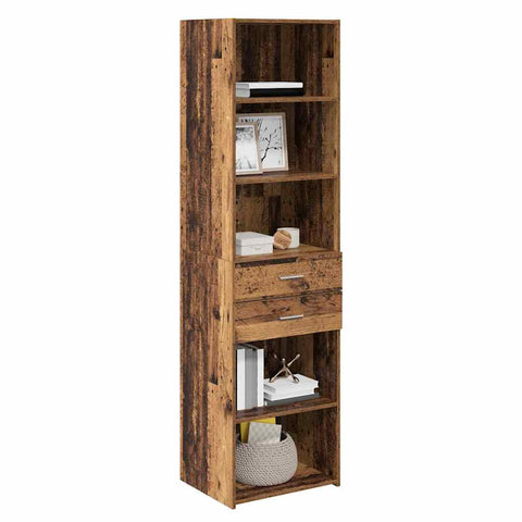 vidaXL Highboard Old Wood 50 x 42.5 x 185 cm Engineered Wood