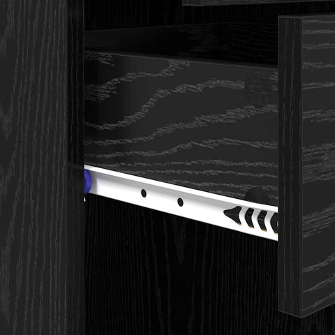 vidaXL Highboard Black Oak 50 x 42.5 x 185 cm Engineered Wood