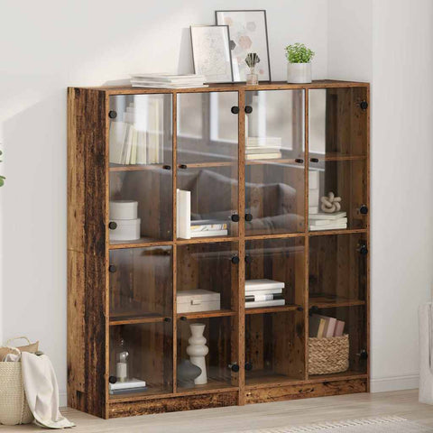 vidaXL Highboard 2 pcs Old Wood 136 x 37 x 142 cm Engineered Wood