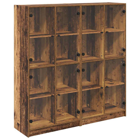 vidaXL Highboard 2 pcs Old Wood 136 x 37 x 142 cm Engineered Wood