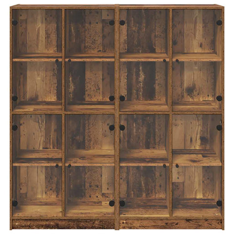 vidaXL Highboard 2 pcs Old Wood 136 x 37 x 142 cm Engineered Wood