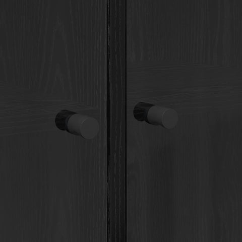 vidaXL Highboard 2 pcs Black Oak 136 x 37 x 142 cm Engineered Wood