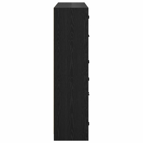 vidaXL Highboard 2 pcs Black Oak 136 x 37 x 142 cm Engineered Wood