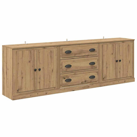 vidaXL Sideboards 3 pcs Old Wood 210 x 35.5 x 67.5 cm Engineered Wood