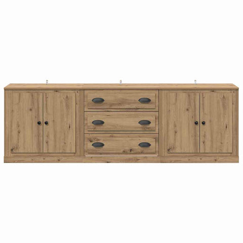 vidaXL Sideboards 3 pcs Old Wood 210 x 35.5 x 67.5 cm Engineered Wood