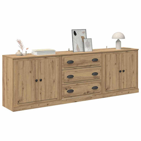 vidaXL Sideboards 3 pcs Old Wood 210 x 35.5 x 67.5 cm Engineered Wood