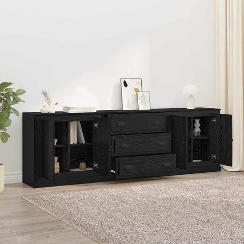vidaXL Sideboards with Drawer 3 pcs Artisan Oak 210 x 35.5 x 67.5 cm