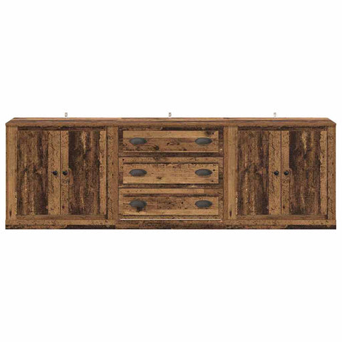 vidaXL Sideboards 3 pcs Black Oak 210 x 35.5 x 67.5 cm Engineered Wood