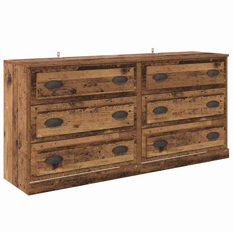 vidaXL Sideboards 2 pcs Old Wood 70 x 35.5 x 67.5 cm Engineered Wood