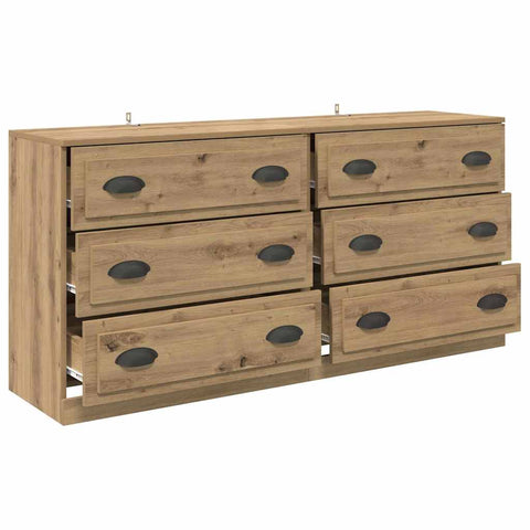 vidaXL Sideboards with Drawer 2 pcs Artisan Oak 70 x 35.5 x 67.5 cm
