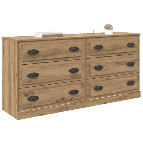vidaXL Sideboards with Drawer 2 pcs Artisan Oak 70 x 35.5 x 67.5 cm