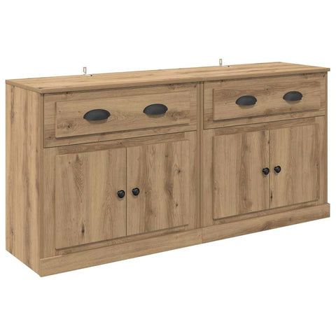 vidaXL Sideboards with Drawer 2 pcs Artisan Oak 70 x 35.5 x 67.5 cm