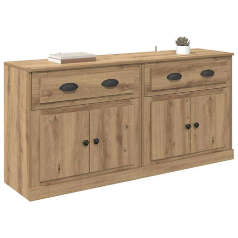 vidaXL Sideboards with Drawer 2 pcs Artisan Oak 70 x 35.5 x 67.5 cm