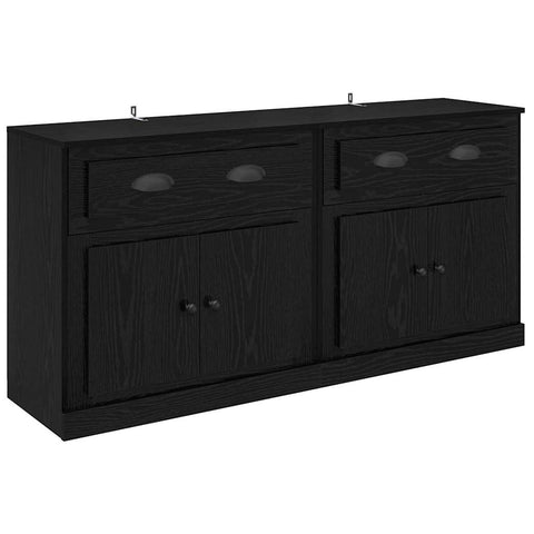 vidaXL Sideboards 2 pcs Black Oak 70 x 35.5 x 67.5 cm Engineered Wood