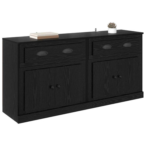 vidaXL Sideboards 2 pcs Black Oak 70 x 35.5 x 67.5 cm Engineered Wood