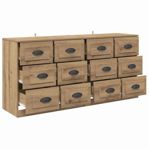 vidaXL Sideboards with Drawer 2 pcs Artisan Oak 70 x 35.5 x 67.5 cm