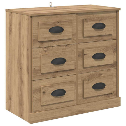 vidaXL Sideboards with Drawer 2 pcs Artisan Oak 70 x 35.5 x 67.5 cm