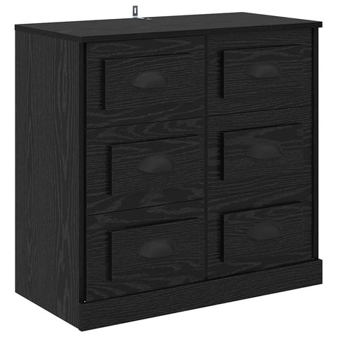 vidaXL Sideboards 2 pcs Black Oak 70 x 35.5 x 67.5 cm Engineered Wood
