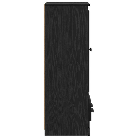 vidaXL Sideboard with Drawer 3 pcs Black Oak Engineered Wood