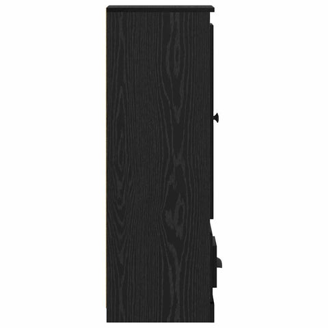 vidaXL Sideboard with Drawer 3 pcs Black Oak Engineered Wood