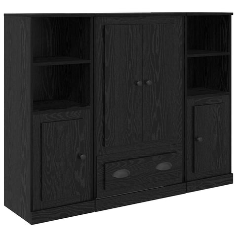 vidaXL Highboard 3 pcs Black Oak 35 x 60 x 103.5 cm Engineered Wood