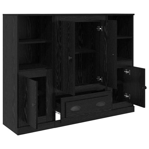 vidaXL Highboard 3 pcs Black Oak 35 x 60 x 103.5 cm Engineered Wood