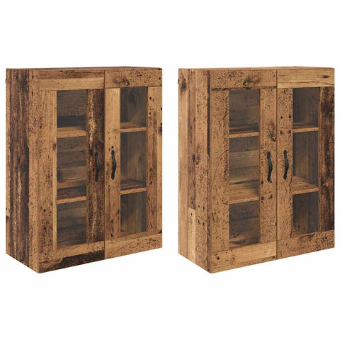vidaXL Wall Mounted Cabinets 2 pcs Old Wood 69.5 x 34 x 90 cm