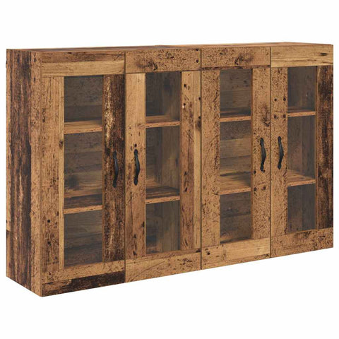 vidaXL Wall Mounted Cabinets 2 pcs Old Wood 69.5 x 34 x 90 cm