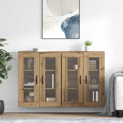 vidaXL Wall Mounted Cabinets 2 pcs Artisan Oak 69.5 x 34 x 90 cm