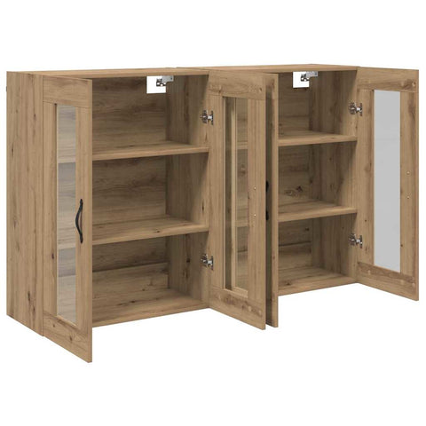 vidaXL Wall Mounted Cabinets 2 pcs Artisan Oak 69.5 x 34 x 90 cm