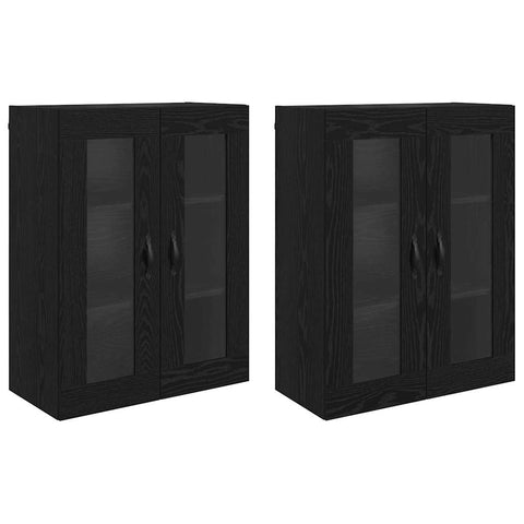 vidaXL Wall Mounted Cabinets 2 pcs Black Oak 69.5 x 34 x 90 cm