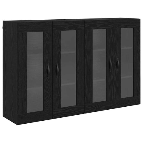 vidaXL Wall Mounted Cabinets 2 pcs Black Oak 69.5 x 34 x 90 cm