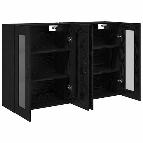 vidaXL Wall Mounted Cabinets 2 pcs Black Oak 69.5 x 34 x 90 cm