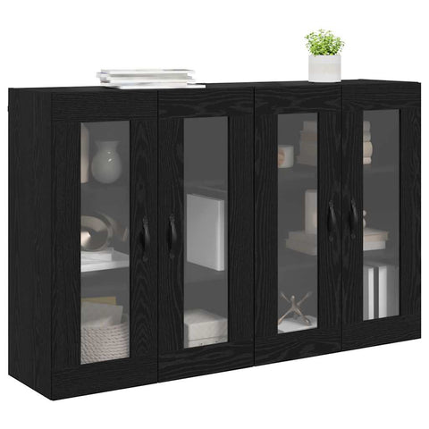 vidaXL Wall Mounted Cabinets 2 pcs Black Oak 69.5 x 34 x 90 cm