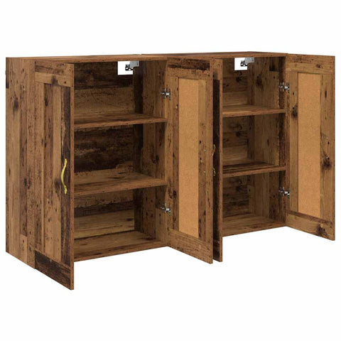 vidaXL Wall-mounted Cabinets 2 pcs Old Wood 69.5 x 34 x 90 cm