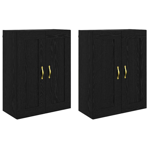 vidaXL Wall-mounted Cabinets 2 pcs Black Oak 69.5 x 34 x 90 cm