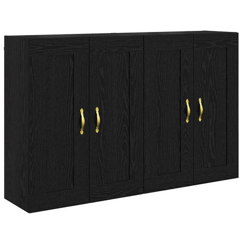vidaXL Wall-mounted Cabinets 2 pcs Black Oak 69.5 x 34 x 90 cm