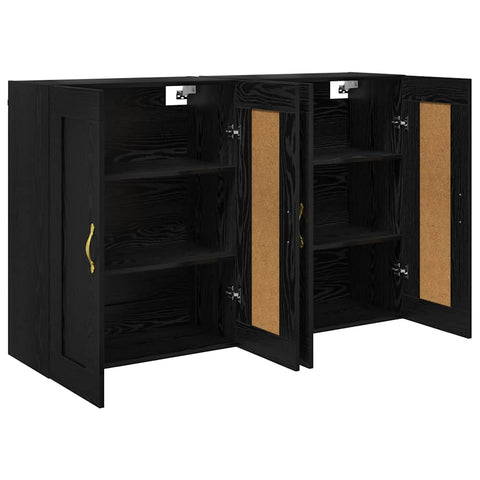 vidaXL Wall-mounted Cabinets 2 pcs Black Oak 69.5 x 34 x 90 cm