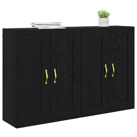 vidaXL Wall-mounted Cabinets 2 pcs Black Oak 69.5 x 34 x 90 cm