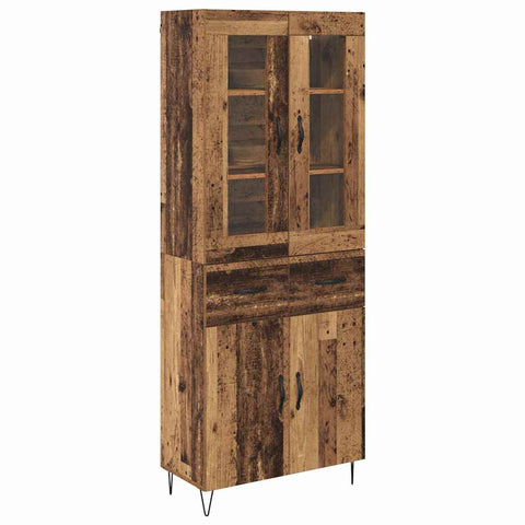 vidaXL Highboard Old Wood 69.5 x 34 x 180 cm Engineered Wood