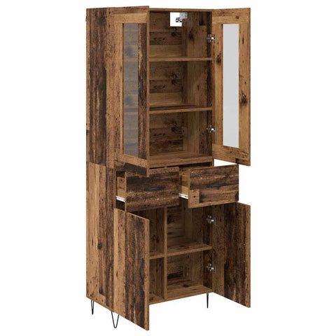 vidaXL Highboard Old Wood 69.5 x 34 x 180 cm Engineered Wood