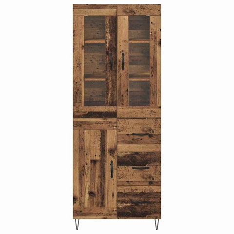 vidaXL Highboard Old Wood 69.5 x 34 x 180 cm Engineered Wood