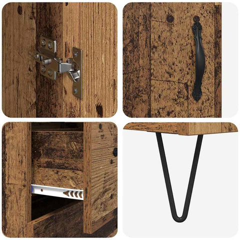 vidaXL Highboard Old Wood 69.5 x 34 x 180 cm Engineered Wood