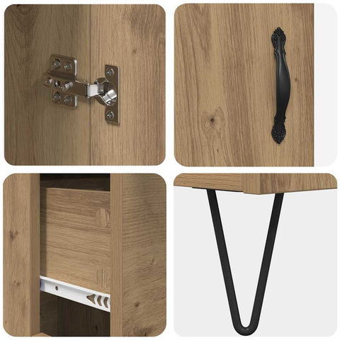 vidaXL Highboard Artisan Oak 69.5 x 34 x 180 cm Engineered Wood