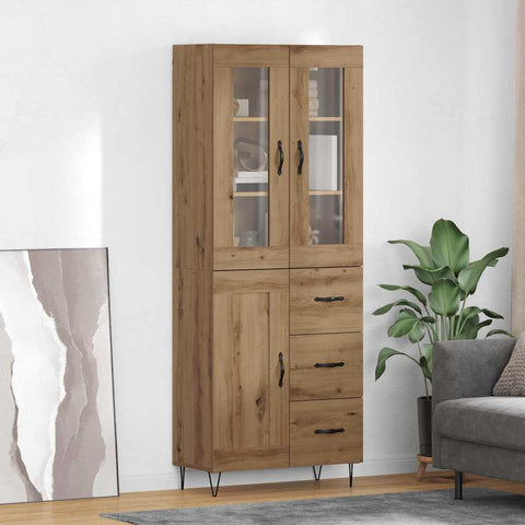 vidaXL Highboard Artisan Oak 69.5 x 34 x 180 cm Engineered Wood