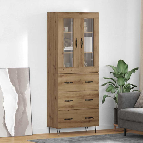 vidaXL Highboard Artisan Oak 69.5 x 34 x 180 cm Engineered Wood