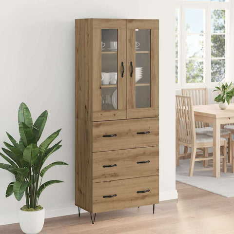 vidaXL Highboard Artisan Oak 69.5 x 34 x 180 cm Engineered Wood